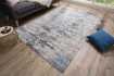 Tapis style rétro de couleur Bleu de 240x160cm