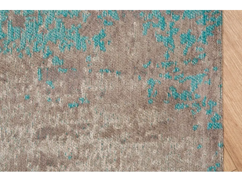 Tapis style rétro de couleur bleu grège de 240x160cm