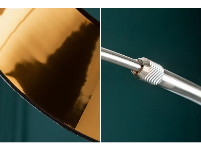 Lampadaire de 180cm extensible en arc  noir et or