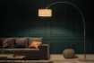 Lampadaire extensible design arc en lin blanc
