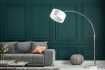 Lampadaire extensible design arc en lin blanc