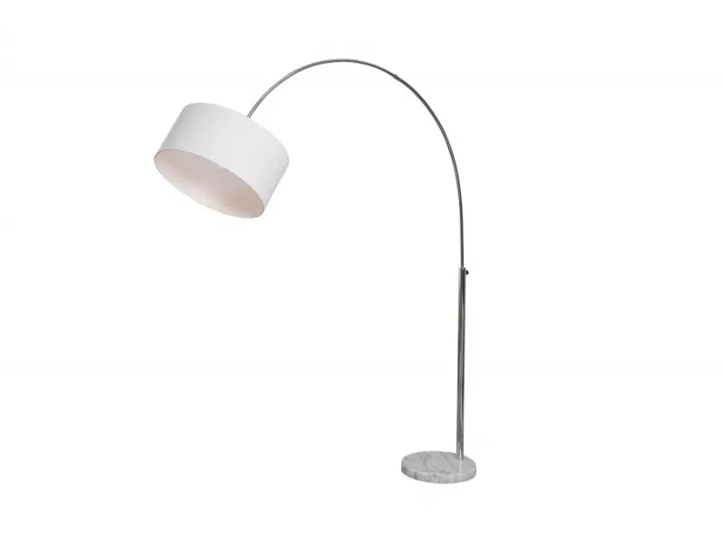 Lampadaire extensible design arc en lin blanc