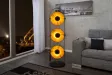Ensemble de 3 lampadaires en acier inoxydable coloris noir et or