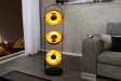 Ensemble de 3 lampadaires en acier inoxydable coloris noir et or