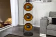 Ensemble de 3 lampadaires en acier inoxydable coloris noir et or