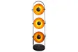 Ensemble de 3 lampadaires en acier inoxydable coloris noir et or