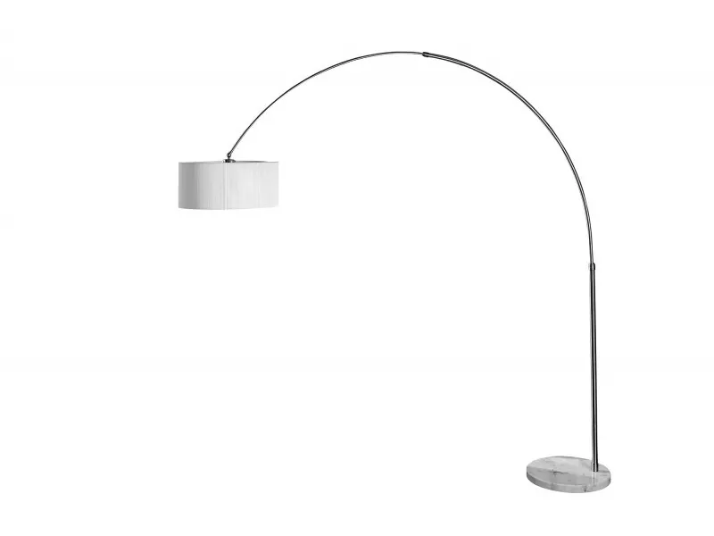 Lampadaire extensible design arc coloris blanc