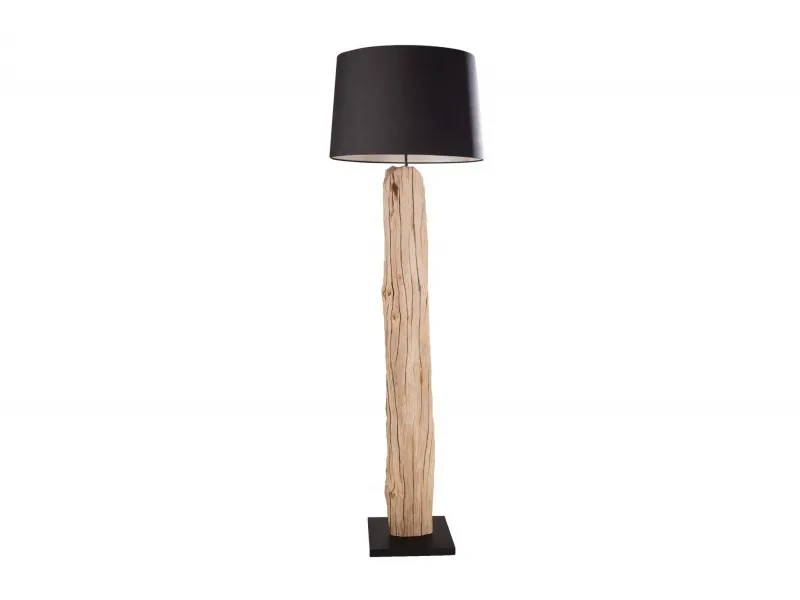Lampadaire design en bois flotté coloris noir
