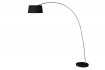 Lampadaire design en métal noir avec abat-jour noir et doré