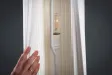 Lampadaire rectangulaire 160cm en tissu de latex plissé blanc