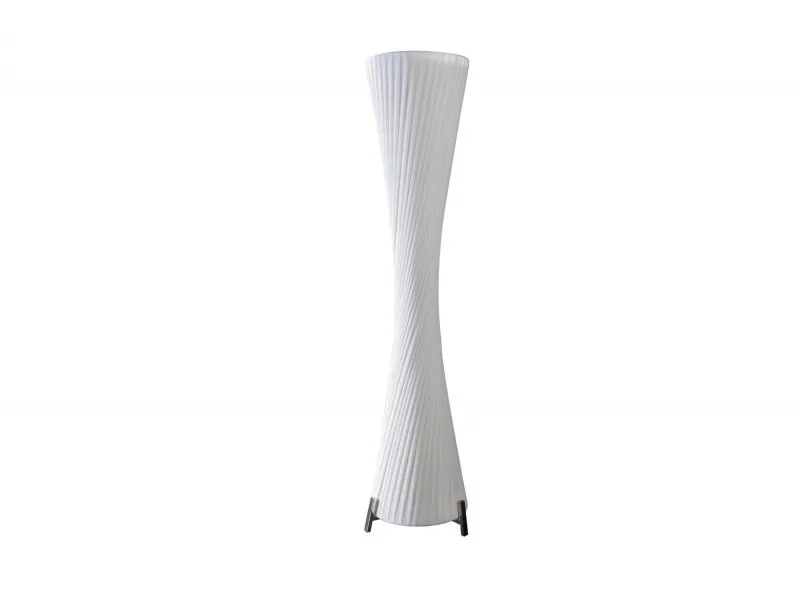 Lampadaire ovale 160 cm en tissu de latex plissé coloris blanc