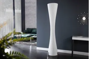 Lampadaire ovale de 180cm en latex plissé blanc 2