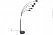 Lampadaire sur pied design arc 5 boules en métal teinté noir et doré