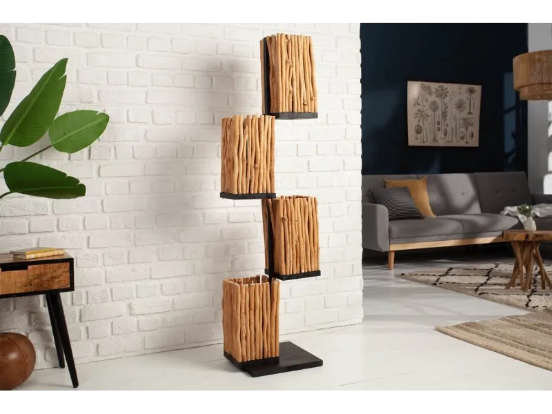 Lampadaire Euphoria 154cm en bois longane