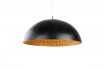 Lampe suspendue 70 cm design GLOW en fibre de verre coloris noir et or