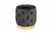 Tabouret Capitonné en Velours Noir avec socle Doré Chesterfield Design