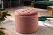 Pouf design baroque en velours coloris vieux rose