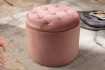 Pouf design baroque en velours coloris vieux rose