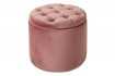 Pouf design baroque en velours coloris vieux rose