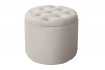 Pouf design baroque en velours coloris beige