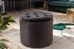 Pouf design baroque en velours coloris noir