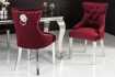 Lot de 2 Chaises de château en velours rouge roi en acier inoxydable, tête de lion