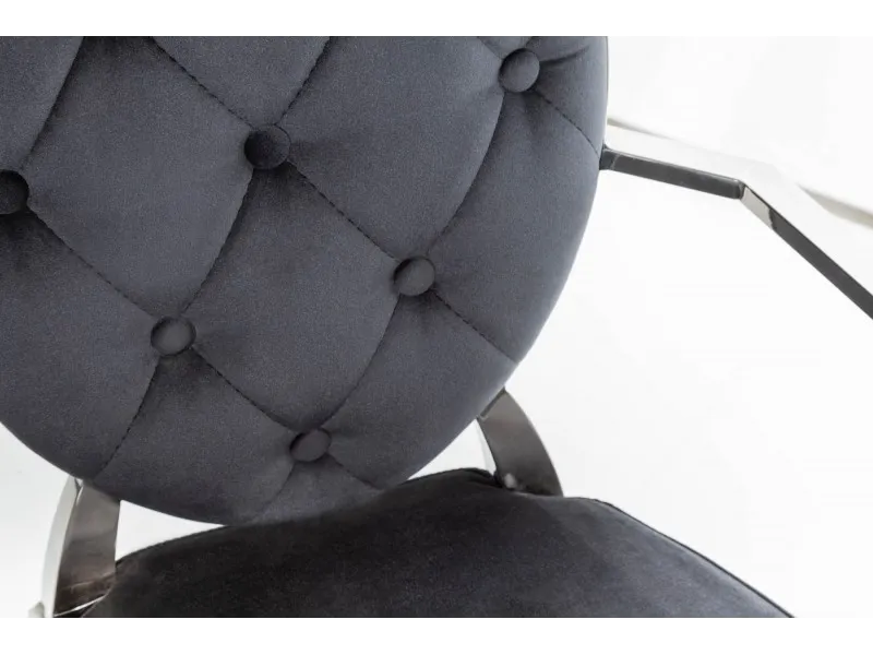 Lot de 2 chaises design baroque de salle à manger en velours coloris noir avec accoudoirs