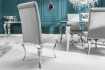 Lot de 2 Chaises de salle à manger design baroque coloris gris argenté