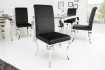 Lot de 2 Chaises de salle à manger design baroque coloris noir