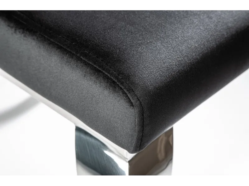 Lot de 2 Chaises de salle à manger design baroque coloris noir