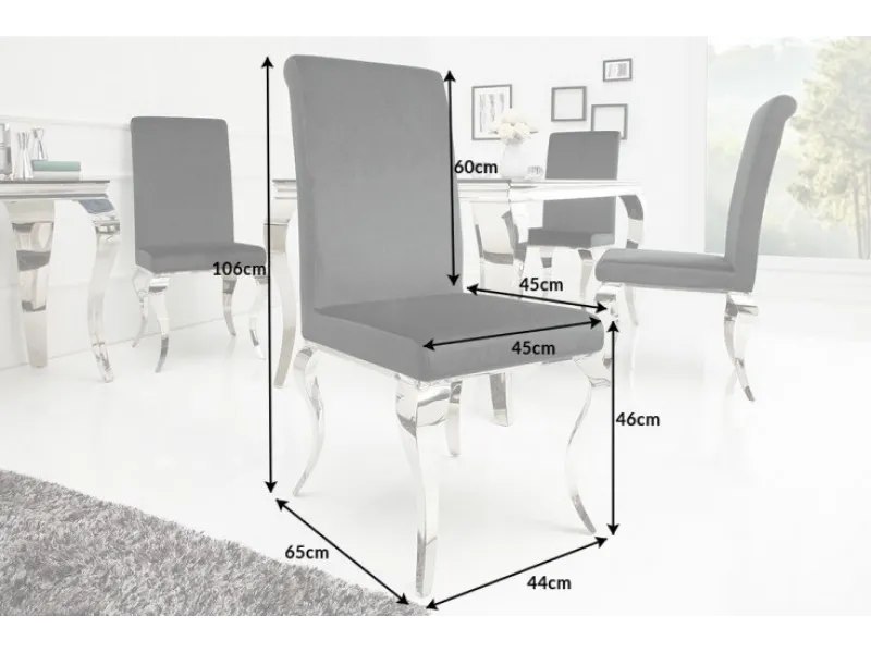 Lot de 2 Chaises de salle à manger design baroque coloris noir