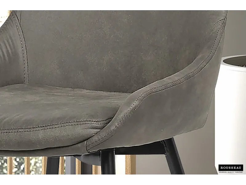 Lot de 2 Chaises de salle à manger design coloris gris