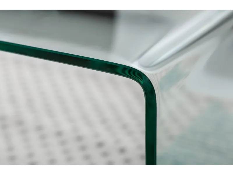 Table basse 110 cm design en verre trempé coloris transparent