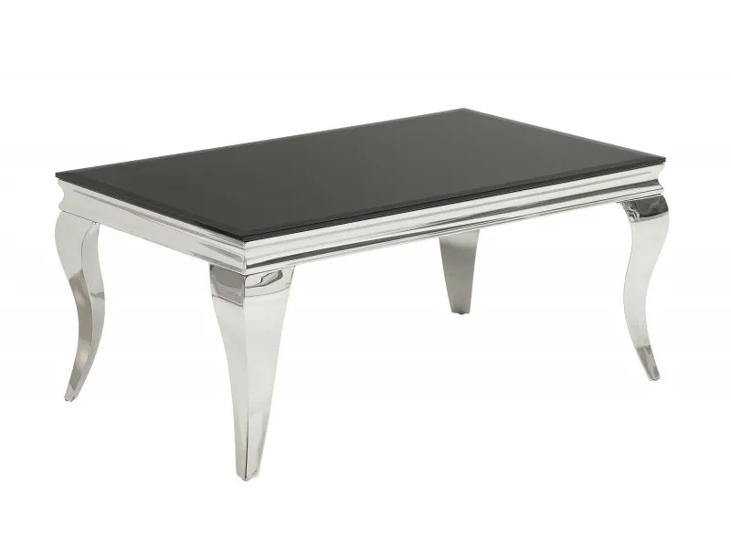 Table basse noir/argenté de style baroque 100 cm