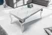 Table basse marbre argenté de style baroque 100 cm