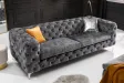 Canapé design BAROQUE 240cm velours gris foncé