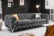 Canapé design BAROQUE 240cm velours gris foncé