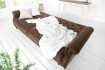 Canapé convertible en lit 220cm en microfibre marron antique