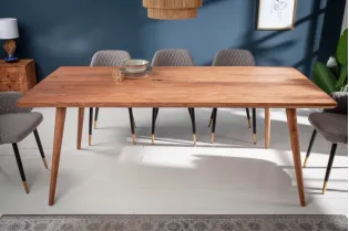 Table à manger design scandinave de 200 cm coloris naturel en bois massif 2