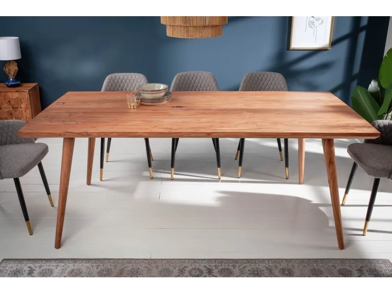 Table à manger design scandinave de 160cm coloris naturel en bois massif