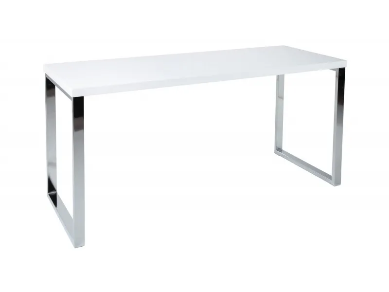 Bureau de 140x60 cm design coloris blanc laqué