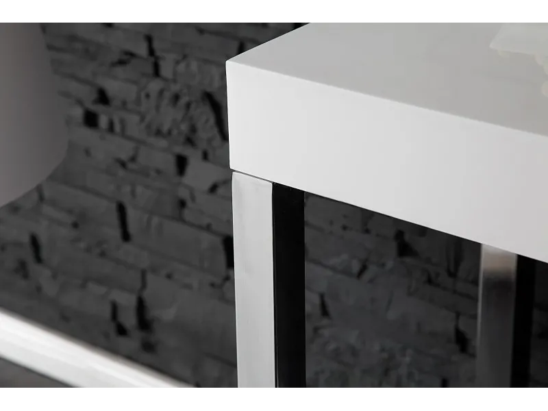 Bureau design 120x40 cm pour ordinateur portable teinté blanc laqué