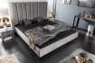 Lit design 160x200cm en velours coloris gris