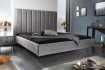 Lit design 160x200cm en velours coloris gris