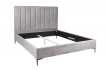 Lit design 160x200cm en velours coloris gris