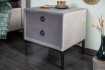 Table de chevet design de 45cm avec 2 tiroirs gris clair