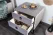 Table de chevet design de 45cm avec 2 tiroirs gris clair