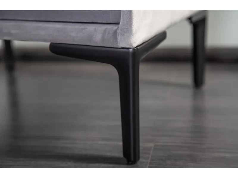 Table de chevet design de 45cm avec 2 tiroirs gris clair