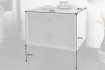 Table de chevet design de 45cm avec 2 tiroirs gris clair