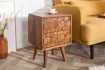 Table de chevet en bois massif laqué design Sheesham 40cm